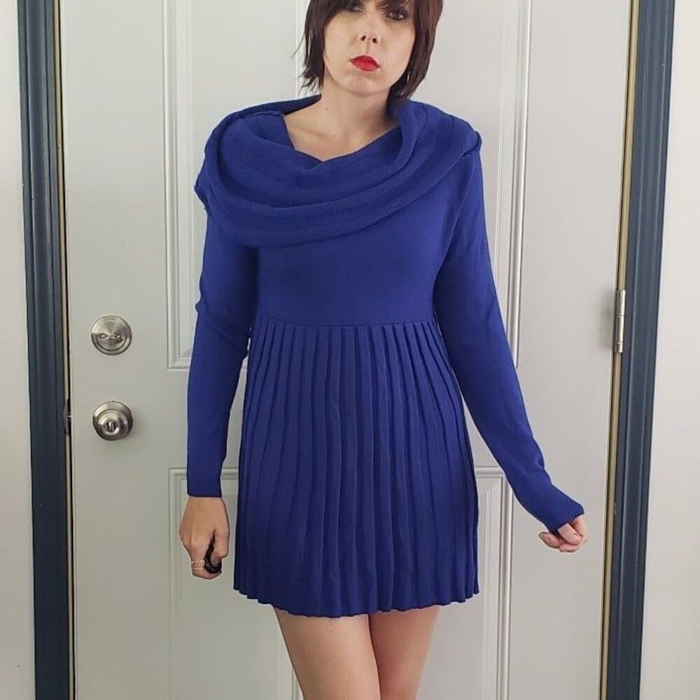 Kenneth Cole Blue Cowl Neck Sweater